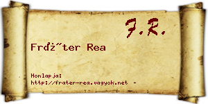 Fráter Rea névjegykártya